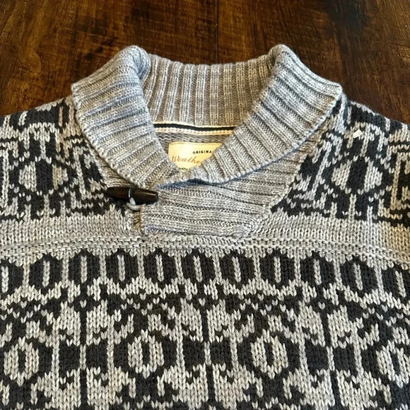 Weatherproof Vintage | Gray Shaw Collar Fair Isle Sweater - Picture 5 of 8